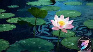 Lotus Pond animated painting  | 10 min Background Video | Relaxing & Peaceful