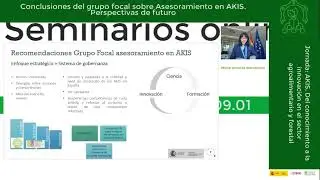 Conclusiones del Grupo Focal sobre Asesoramiento en AKIS. Maite Ambr&oacute;s Mendioroz