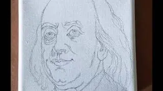 Revolutionary War Historical Art - Acrylic Portrait Painting - Benjamin Franklin