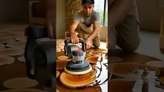 Wood Slice Epoxy Floor 🍃 | Forest-Inspired Resin Transformation #shorts