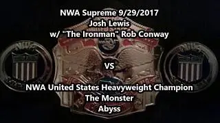 Josh Lewis vs Abyss NWA United States Title Match NWA Supreme Logan's Army 9/29/17
