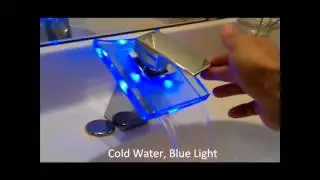 Modern Single Handle Waterfall Bathroom Vanity Vessel Sink LED Faucet, Chrome.(review)