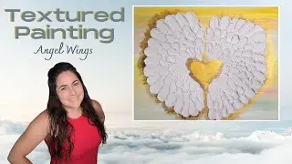 Textured Painting | Dollar Tree Spackling Craft Ideas | Angel Wings | DIY Memorial Craft Idea