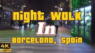 Virtual Night Tour in Barcelona, Spain [4k hd] city walk at night #citywalk #nightwalks