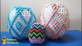 3d origami Easter egg big size tutorial | Tutorial de huevo de Pascua de origami 3d
