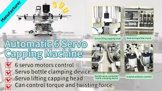 Nenosun  Automatic 6 Servo Capping Machine Water Spray Bottles Shampoo Cosmetic Capper lotion