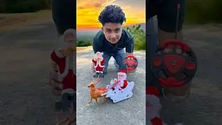 Rc Santa Claus Sleigh And Reindeer gift Unboxing 😱