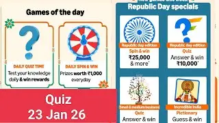 Amazon Republic Day Special Quiz/Small& Medium Business/Incredible India Quiz 23 Jan 26