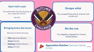 HOW TO COMPLETE THE BUTCHER CHALLENGE | become a butcher | escape prison | Bitlife
