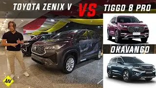 Toyota Innova Zenix 2.0V 2024 года против Geely Okavango против Chery Tiggo 8 Pro