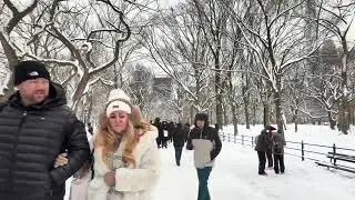 ❄️ Winter Relaxing Walk at the Mall, Central Park | NYC Covered in Snow