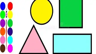 2D shapes drawing, shapes colors, shapes name, Square, Triangle, Rectangle learn shapes name, Shapes