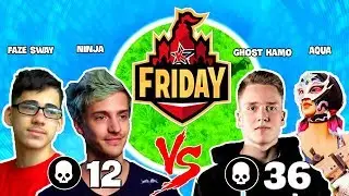 Ghost Kamo & Aqua *Overwhelming* vs FaZe Sway & Ninja in Friday Fortnite  !