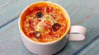 1 Minute Microwave Mug Pizza Recipe | Mug Pizza In Microwave | Toasted