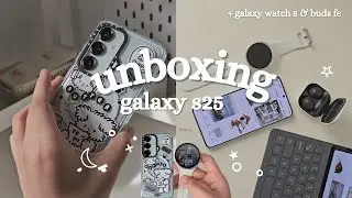 📦 Samsung Galaxy s25 unboxing & customizing! + galaxy watch 8 and buds fe