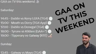 GAA on TV This Weekend - National League Is Back