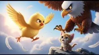 Chick vs Eagle to Save the Crying Kitten #cat #ai #animals