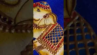Fabric painting | tanjore style fabric painting | Trending Fabric Painting Baby elephant Family