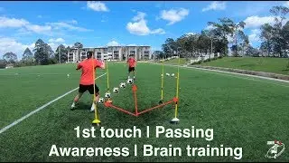 Improve your 1st touch with this Soccer Drill | Awareness | brain training | Joner 1on1