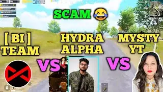 Hydra alpha vs Bi team vs Mysterious yt full intense fight in middle zone | Scam 😂 | Pubg emulator