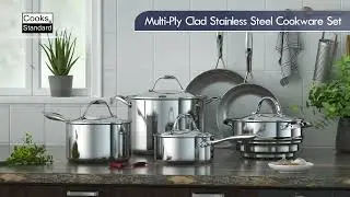 Cooks Standard Stainless Steel Kitchen Cookware Sets 10-Piece, Multi-Ply Full Clad Pots