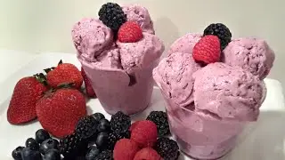 DELICIOSO HELADO DE FRUTAS ROJAS(Sin Maquina Heladera)- Muy rico y fácil de preparar
