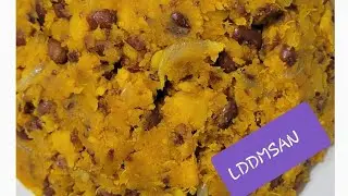 Igname Blanche pil&eacute;e avec le haricot rouge/ Mashed yam with red beans #lddmsan #love #africanfood