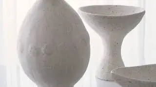 Modernist Vase, Urn, Low Bowl-Terrazzo