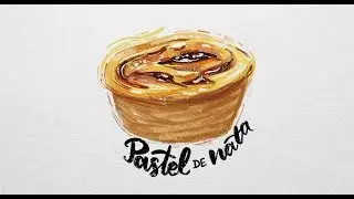 Portuguese Travel Journal Illustrated: Drawing a Pastel de nata