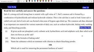 Salt of a strong acid and strong base is neutral with a pH value of 7 | Case Study Class 10 Science