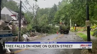 Tree falls on house in Winston-Salem during Thursday afternoon storms