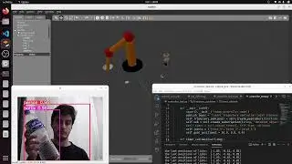 Moving robotic arm links with respect to detected object with YOLOv8