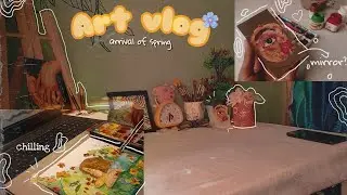 Arrival of spring 🌸| painted on mirror ✨| recreated mugs🌙art vlog| ft.my happy moments 🥀 Dixa