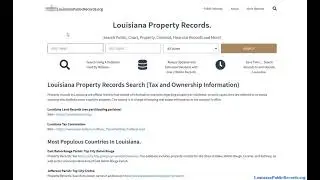 Louisiana Property Records (Search Online By Name or Address)