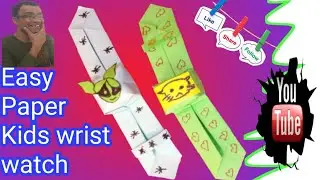 Easy paper kids wrist watch #origami #craft #diy #viral #trending