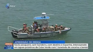 Navio pesqueiro, intercetado em águas próximas de Cabo Verde com 1 tonelada de cocaína a bordo