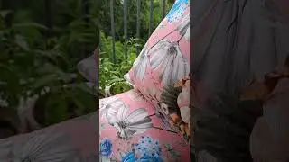 Pastel Pink Floral print cushion cover in Cotton canvas fabric