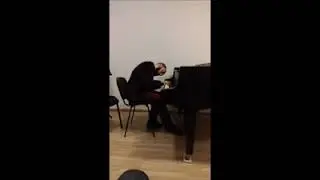 Vitalij improvises during his masterclass of improvisation in Neries music school, Vilnius