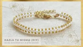 💍 Cómo HACER PULSERAS con PERLAS y MOSTACILLAS ((Paso a Paso)) 🫶🏽