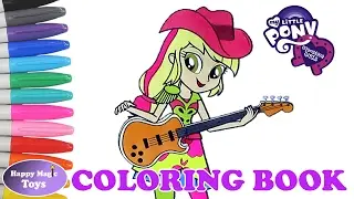 Coloring Book My Little Pony Equestria Girls Applejack Happy Magic Toys