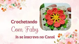 Quadrado  de flo de crochê r super fácil.
