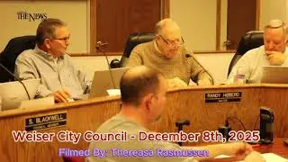 Weiser City Council, December 6th, 2025