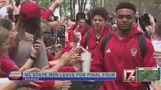 NC State men's basketball team leaves campus for Final Four