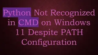 Python Not Recognized in CMD on Windows 11 Despite PATH Configuration