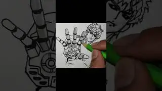 drawing Genos anime⭐✨⭐✨| One Punch Man | #youtubeshorts #anime #drawing