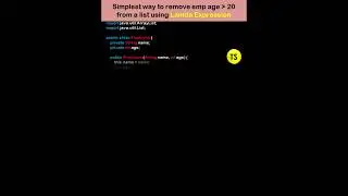 Removing Employees Over 20 with Java 8 Lambda Expressions | जावा #javaprogramming