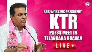 Live: BRS Working President KTR addressing the media at Telangana Bhavan.