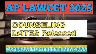 Ap lawcet counseling 2025 I Ap lawcet counseling 2025 dates released@pnkeducation