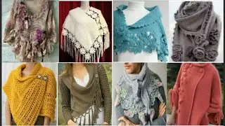 Trendy Designer floral top Down caplet shawl knitting patterns for Fashion ladies