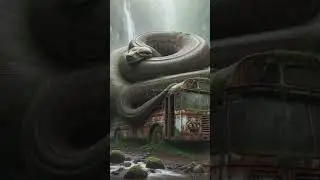 Massive Python Constricts Abandoned Bus in Jungle #animation #jungleexploration #shorts